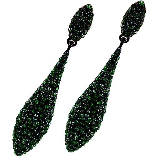 SAFIGLE Grüne Wasserfall Ohrringe Damen Strass Dangle Hochzeitsschmuck Leicht Vintage Stil Brautschmuck für Besondere Anlässe und Alltagsmode von SAFIGLE