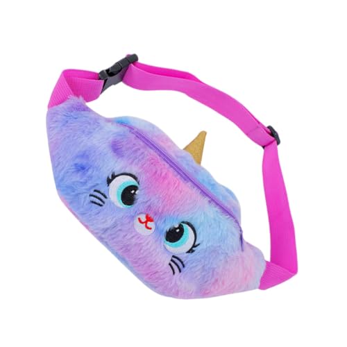 SAFIGLE Gürteltasche aus Katzenplüsch Reisetasche Kinder Reisetasche für Kinder Umhängetasche Aufbewahrungstasche Einhorn-Hüfttasche die Katze Schultertaschen Kindertasche Polyester von SAFIGLE