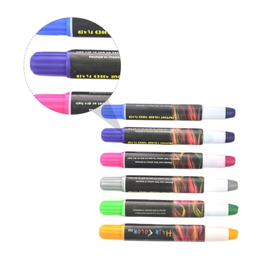 SAFIGLE Haarfärbekreide 6 Farben Temporäre Haarfarbe Stifte Abwaschbare Haarkreide für Selbstgemacht Frisuren Sicheres Haarstyling für Mädchen Haarfärben für Partys und Cosplay SAFIGLE Haarfärbekreide 6 Farben Temporäre Haarfarbe Stifte Abwaschbare Haarkreide für Selbstgemacht Frisuren Sicheres Haarstyling für Mädchen Haarfärben für Partys und Cosplay von SAFIGLE