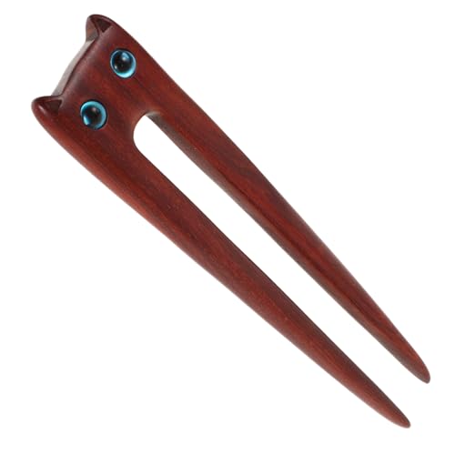 SAFIGLE Vintage Holz Haarnadeln Mit Katzenmotiv Retro Haarschmuck Für Damen Dekorative Haarstäbchen Aus Rotbraunem Sandelholz Für Hochsteckfrisuren Und Stylische von SAFIGLE