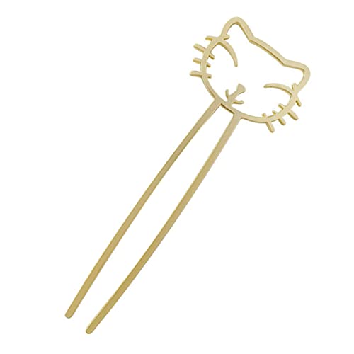SAFIGLE Haarnadel Form Haargabel Werkzeug Bobby Styling Haarzubehör für Mädchen Dekorative Haarstäbe Haarknotenstäbchen Haarstift für Frauen Haarstock Legierung Golden von SAFIGLE