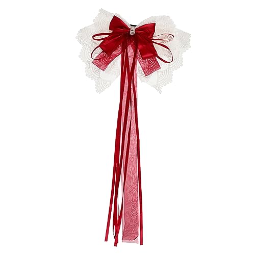 SAFIGLE Haarnadel aus Spitze Schleife Haarspangen Frauen Haarstifte Bögen Bogen groß Haarschmuck Frauenhaarclip Schleife Haarnadel Haarspange mit Spitzen Kopfschmuck Weiß von SAFIGLE