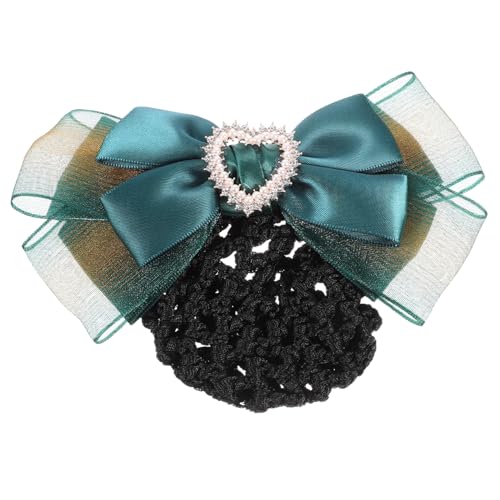 SAFIGLE Haarnetz für Damen mit Schleife Eleganter Dutt Haarclip aus Atmungsaktivem Netz für Ballett und Professionelle Anlässe Grün von SAFIGLE