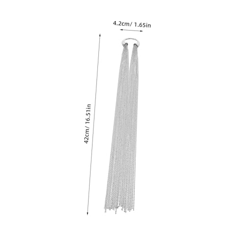 SAFIGLE Haarschmuck mit Quasten Pferdeschwanz-Quastenkette groß Stirnband Kette mit Haarquasten Verbeugungen für Kopfschmuck für Frauen Quaste Haarband Zinklegierung Silver von SAFIGLE