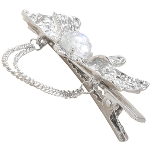 SAFIGLE Entenschnabel-haarspange Mit Schleife Und Kette Kleine Metall-haarspange Für Damen Und Mädchen Dekorative Haarschmuck Für Party Und Alltag von SAFIGLE