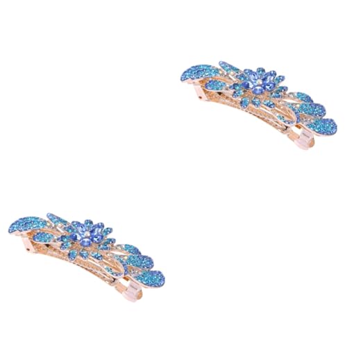 SAFIGLE Haarspangen Blau 2 Stk Frühlingshaarspangen Haarklammer Haarnadel Haarspange Haarspangen Für Frauen Haarspangen Mit Strass Haarspange Mit Strasssteinen Die Blumen Oberer Clip Braut von SAFIGLE