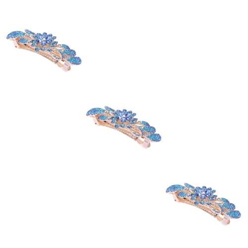 SAFIGLE Haarspangen Blau 3 Stk Haarspange Haarnadel Haarspangen Haarklammer Haarspange Mit Strasssteinen Kopfbedeckung Kristall Braut von SAFIGLE