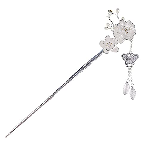 SAFIGLE Haarstab Blume Quaste Retro Haargabel für Damen Vintage Haaraccessoire für Hochzeiten und Braut Metall Haarstab mit Blumen und Quasten von SAFIGLE