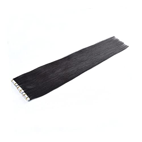 SAFIGLE Tape-in Haarverlängerungen Aus Echthaar Für Frauen Schwarzes Haar Hochwertiges Haar Langlebig Wiederverwendbar Leicht Zu Schminken Färbar Waschbar Schneidbar von SAFIGLE