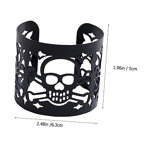 SAFIGLE Halloween Armband mit Schädel Offenes Hohl Gestaltetes Unisex Wristband Stilvolles Halloween Schmuck Ornament Geeignet für Party Alltag von SAFIGLE