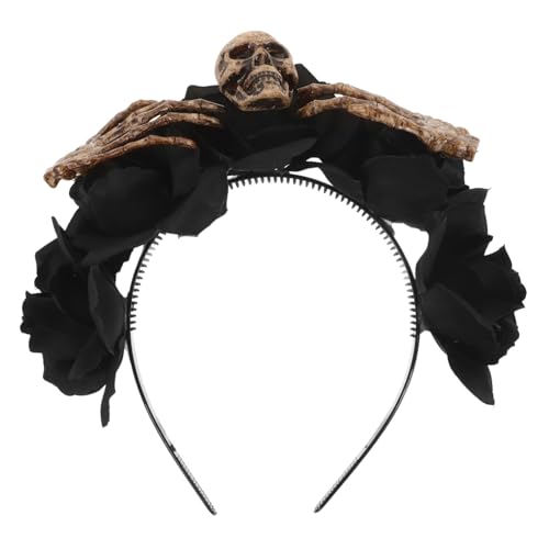 SAFIGLE Halloween Stirnband Mit Künstlichen Blumen Und Skelett Haarband Für Rollenspielzubehör Und Partydekoration Haarreifen Für Cosplay-haarbänder Und Halloween-elemente von SAFIGLE