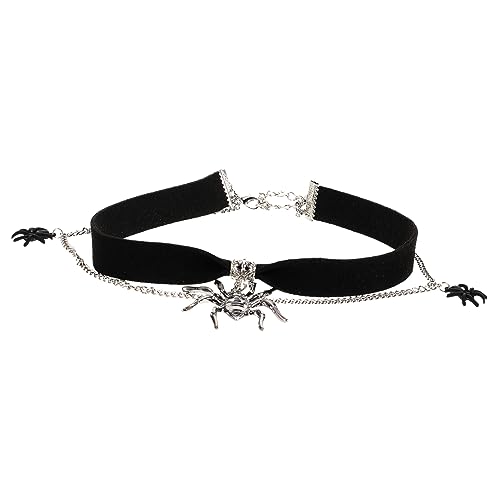 SAFIGLE Halloween Spider Choker Halskette für Damen Gothic Karneval Schmuck Verstellbar Eleganter Schwarzer Netz Spinnenanhänger Langlebiges Material für Party und Cosplay von SAFIGLE