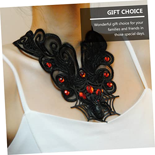SAFIGLE Halloween Spitze Halskette Vintage Stil Spitzen Choker mit Spinnennetz Design Schwarzes Halloween Halsband Langlebiger Spitzen Schmuck für Party und Alltag von SAFIGLE