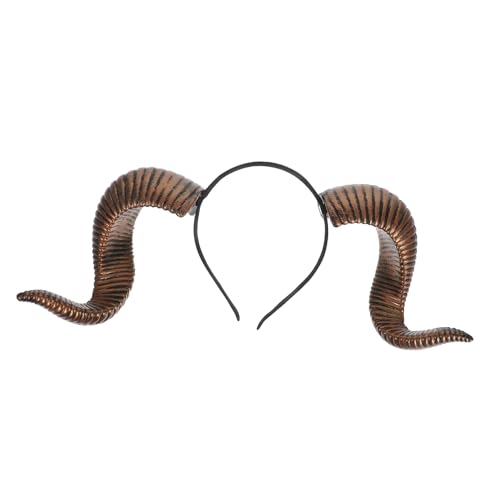 SAFIGLE Halloween-kopfbedeckung Mit Dämonenhörner-stirnband Widderhörner-kostüm Aus Weichem Pu-material Horn-stirnband Für Erwachsene Für Verkleidungsparty Und Cosplay von SAFIGLE