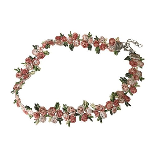 SAFIGLE Mode-Halskette damenhalskette choker pink Chic Halskette Geburtstag Halsketten s Halsketten für Frauen eine Halskette Halsschmuck Blumenkragen Süss Halsband schmücken Fräulein Rosa von SAFIGLE