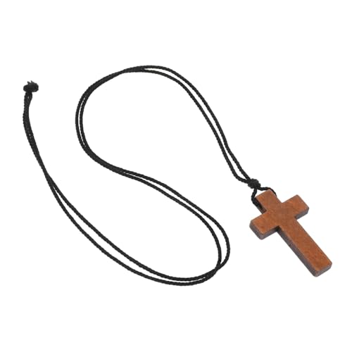 SAFIGLE Halskette Mit Holzkreuz Anhänger Holzkreuz Charm Anhänger – Rustikaler Pullover Ketten Halsschmuck Für Frauen Männer Und Damen von SAFIGLE