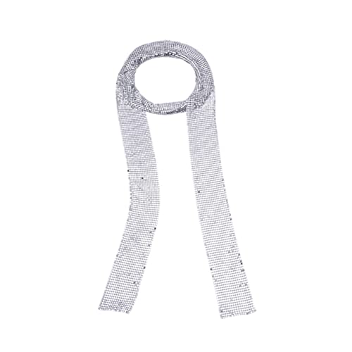 SAFIGLE glänzende Schalkette silberschmuck silver jewelry Aluminium Schal glänzendes Halsband Schals für Damen elegant dünn Halskette binden Mode Metall bilden Krawatte Braut Gürtel von SAFIGLE