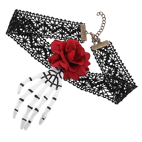 SAFIGLE Halskette mit Schädelmotiv Dekorativer Halskragen für Halloween und Partys Einheitsgröße für Damen und Mädchen Perfektes für Besondere Anlässe von SAFIGLE