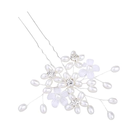 SAFIGLE Handgefertigte Haarnadel mit Perlen und Design Eleganter Haarstecker für Hochzeiten Fotografie und Besondere Anlässe Silberne Haaraccessoires für Damen von SAFIGLE