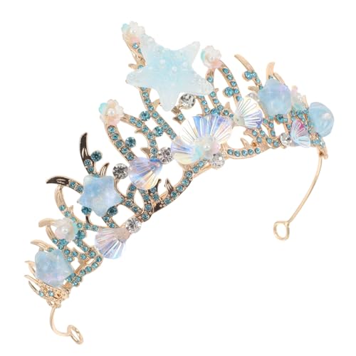 SAFIGLE Handgefertigte Meerjungfrau Tiara mit Strass und Muschel Stabile Legierung Einzigartiges Design Inspiriertes Haarschmuck für Frauen und Mädchen Geeignet für Partys und Hochzeiten von SAFIGLE