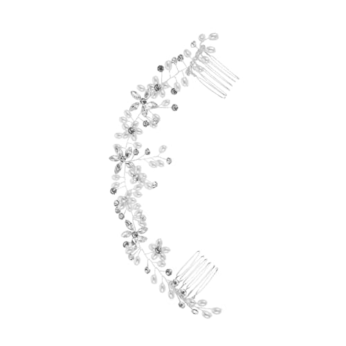 SAFIGLE Handgefertigtes Braut-strass-perlen-stirnband mit Doppelkamm Rutschfester Hochzeitsschmuck Funkelndes Hochwertiges Haaraccessoire für Anspruchsvolle Brautfrisuren und Vielseitige von SAFIGLE