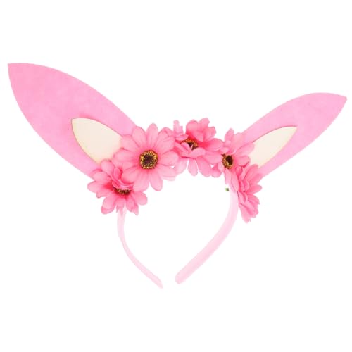 SAFIGLE Hasenohren-stirnband Mit Blume Hasen-stirnbänder Für Kostümpartys Festivals Und Fotoshootings Dekoratives Stirnband Für Ostern von SAFIGLE