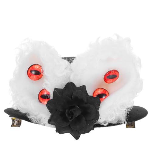 SAFIGLE Hasenohren Haarspange: 2025 Neue Halloween Haarspange - Mini Hut Haarnadel - Gothic Augapfel Blumen Accessoire für Frauen Party Kostüm Frauen Dickes dünnes Haar von SAFIGLE