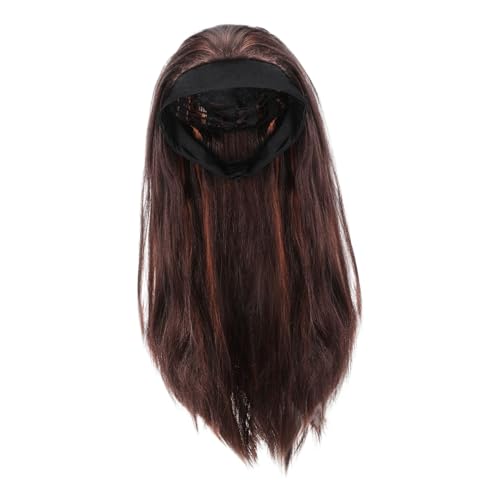 SAFIGLE Headband-perücke Lang Gerade Damen Hitzebeständige Synthetikfaser Verstellbar Natürliches Haarbild für Alltag Party Cosplay Mixfarben von SAFIGLE