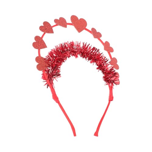 SAFIGLE Herzförmiger Haarreif für Valentinstag Elastisches Kopfschmuck Accessoire mit Herzen für Partys Karneval und Besondere Anlässe Geeignet für Erwachsene von SAFIGLE