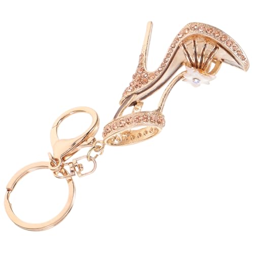 SAFIGLE Hochwertiger High Heels Schlüsselanhänger mit Funkelnden Strasssteinen und Blumen Langlebiger Metall schuhanhänger Kreative Tasche Schlüssel Dekoration für Damen Stilvoller von SAFIGLE