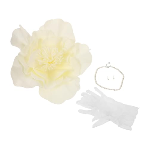SAFIGLE Hochzeitshandschuhe Stirnband 1920Er Jahre Kopfschmuck Fascinator Künstliche Blumen Kopfstück Für Frauen Fascinator Haarreif Hochzeit von SAFIGLE