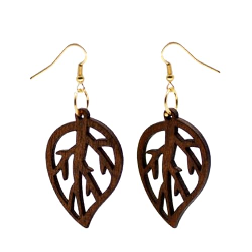 SAFIGLE Holzohrringe Damen Design Hohle Lange Ohrhänger Leicht Ohrschmuck für Frauen und Mädchen Alltag Party Schule Urlaub von SAFIGLE