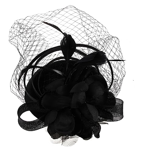 SAFIGLE Hut Stirnband Braut Gesicht Schleier Stirnbänder Mesh Spitze Stirnband Teeparty Hut Braut Kopfschmuck Hochzeit Retro Haarbänder Frauen Kopfschmuck Hüte von SAFIGLE