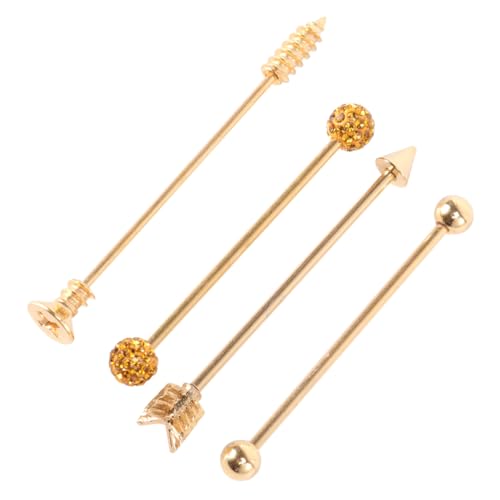 SAFIGLE Doppelte Ohrlöcher Ohrstecker Mit Vergoldeten Industrial Barbell Ohrringen Für Knorpel Piercing Schmuck Im Spitzen-design Für Frauen Und Männer von SAFIGLE
