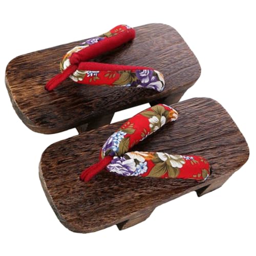 SAFIGLE Japanische Holzclogs Damen Atmungsaktive Rutschfeste Hausschuhe Leichte Modische Sandalen Traditionell Verschleißfest Geeignet für Zuhause und Cosplay von SAFIGLE