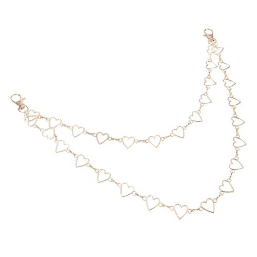 SAFIGLE Jeans Kette aus Robustem Legierungsmetall Mehrschichtige Hosenkette mit Hohlem Pfirsichherz Design Stylische Taillenkette im Hip Hop Punk Stil für Damen und Herren von SAFIGLE