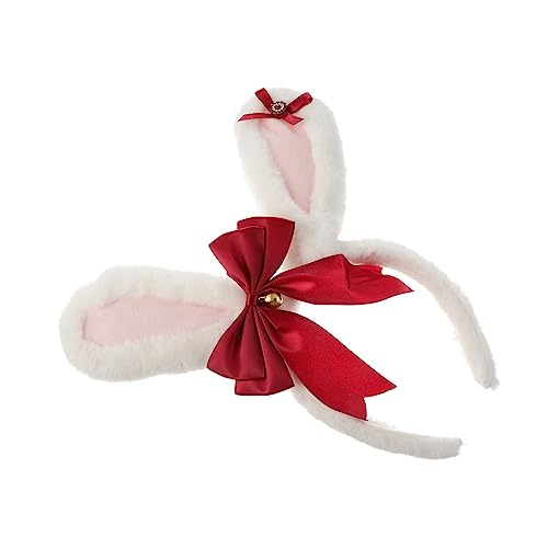 SAFIGLE Kaninchenohren Stirnband Aus Plüsch Haarband Mit Schleife Für Damen Und Mädchen Für Party Und Cosplay Kaninchen-stirnband Als Süßen Kopfschmuck von SAFIGLE