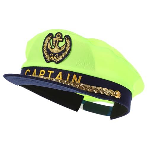 SAFIGLE Kapitänsmütze Für Erwachsene Verstellbar Grüne Seemannsmütze Für Männer Und Frauen Für Cosplay Karneval Und Mottopartys Hochwertige Verarbeitung Langlebig Und Auffällig Vielseitig von SAFIGLE