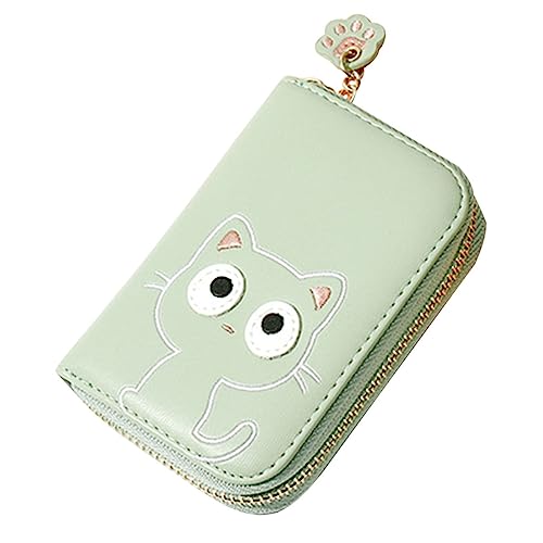 SAFIGLE Kartenbeutel für Münzen Kreditkarten Multifunktionale Kleine Brieftasche mit Süßem Katzen Design Platzsparend für Damen von SAFIGLE