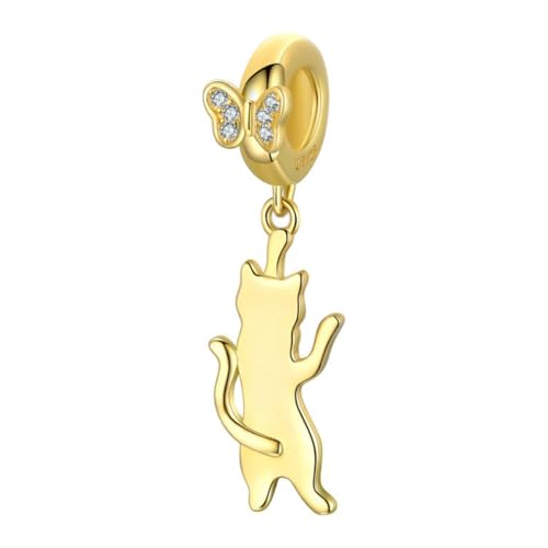 SAFIGLE Katzenschmetterlingsanhänger Schmuck Katzenanhänger Halskette Charm Anhänger Schmetterling Katze Diy Zubehör Für Schmuckmachen Und Basteln von SAFIGLE