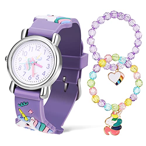 SAFIGLE Cartoon-kinderuhren-Set Mädchen-handuhr Kleinkinderuhren Zarte Armbänder von SAFIGLE