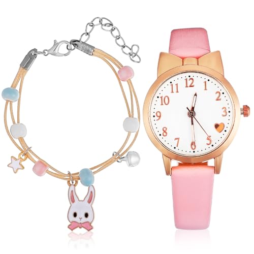 SAFIGLE Kindermädchen Quarzuhr mit Niedlichem Cartoon Design Rabbit Armband für Geburtstage Kindertag für Jahren von SAFIGLE