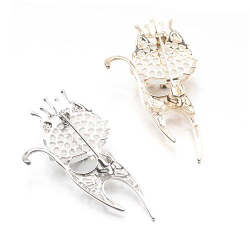 SAFIGLE Klassische Goldfarbene Katzen brosche mit Künstlichem Opal Modische Anstecknadel für Damen Langlebiges Schmuckaccessoire für Kleidung Handtasche Geschenk für Frauen und Mädchen von SAFIGLE