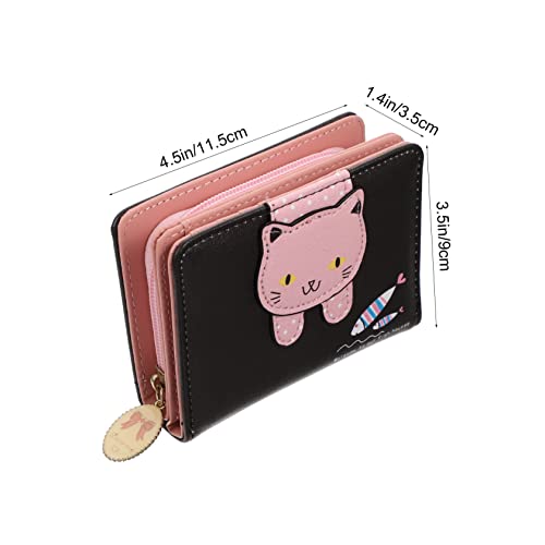 SAFIGLE Kleine Cartoon Münzgeldbörse Damen PU Geldbörse Kratzfest Kleiner Geldbeutel Portemonnaie mit Reißverschluss für Münzen Scheine und Karten Mädchen Alltag von SAFIGLE