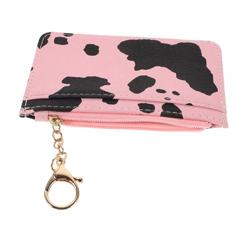 SAFIGLE Kleine Damen Geldbörse mit Kuhmuster Schlanker Kartenhalter aus Robustem PU Schlüsselanhänger und Reißverschluss Kompakte Geldbörse für Kreditkarten und Münzen Praktisch für von SAFIGLE