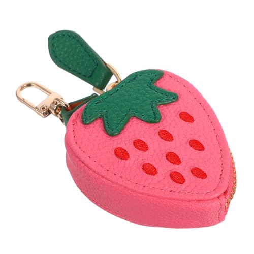 SAFIGLE Erdbeer-münzbörse Mit Reißverschluss Für Damen Kleine Geldbörse in Erdbeerform Aus Pu Mit Schlüsselanhänger Zum Organisieren Von Kleingeld Und Utensilien von SAFIGLE