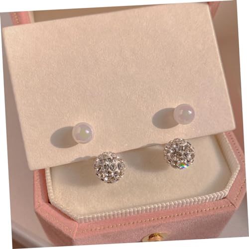 SAFIGLE Kleine Perlen Ohrstecker mit Funkelnden Strasssteinen Damen Ohrschmuck Leicht und Elegant für Geburtstag Hochzeit Festival und Alltag von SAFIGLE