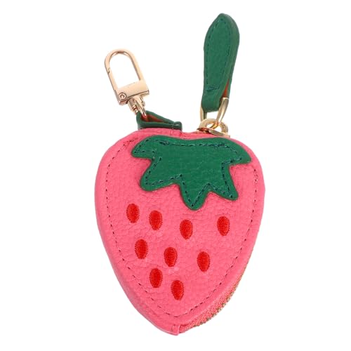 SAFIGLE Erdbeer-münzbörse Mit Reißverschluss Und Schlüsselanhänger Kleine Pu-geldbörse in Erdbeerform Für Damen Zum Aufbewahren Von Kleingeld Und Utensilien von SAFIGLE