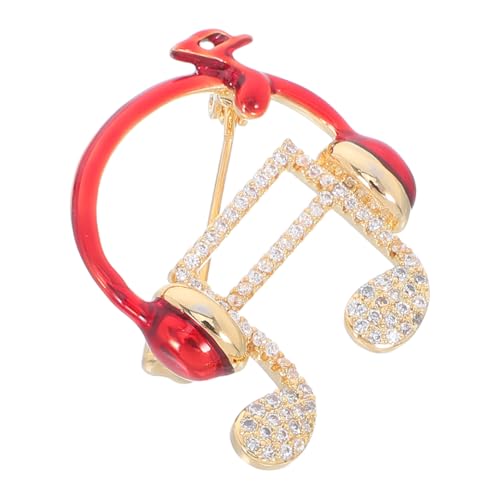 SAFIGLE Kopfhörer Anstecknadel mit Musiknote Elegantes Schmuckstück für Anzüge Pullover und Schals für Hochzeiten Konzerte und Musikliebhaber mit Funkelndem Zirkonia von SAFIGLE