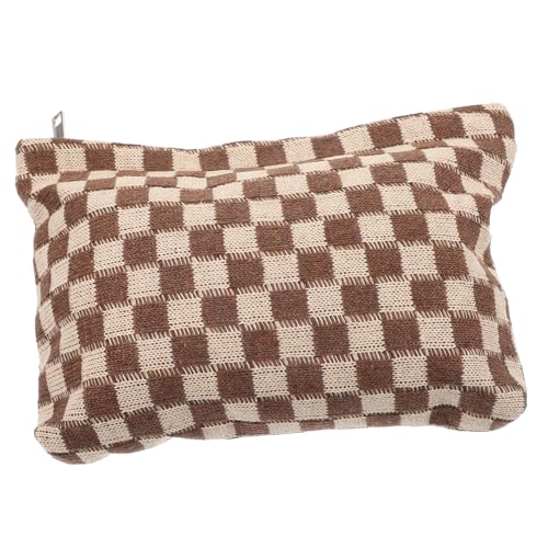 SAFIGLE Portable Kosmetiktasche Im Karomuster Große Kapazität Praktische Reise-Make-up-Organizer Für Damen Vielseitige Aufbewahrung Für Kosmetik Und Kleine Gegenstände Leicht Und von SAFIGLE